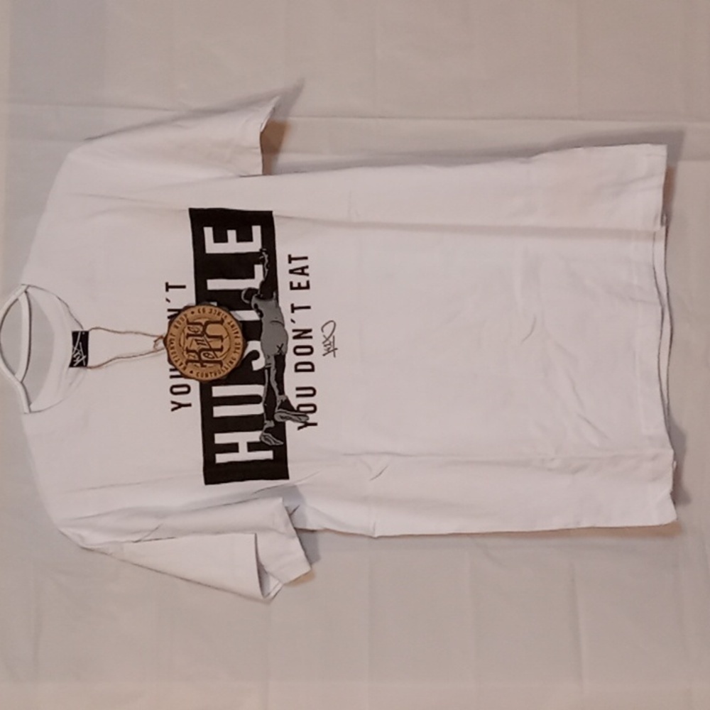 NWT Med & LG Basketball Graphic Tee K1X  'You Don't hustle'  Size Black / White